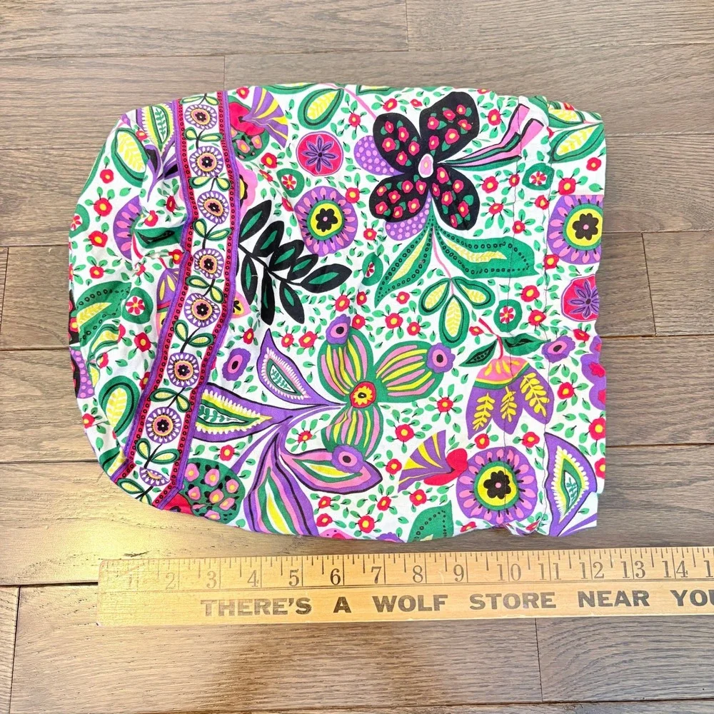 Vera Bradley Drawstring Bag Cotton Lined Pouch Travel Retired Print Viva La Vera